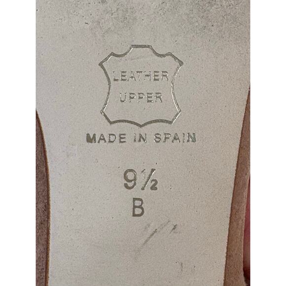 French Sole Halo Make up Suede Ballet Flat Shoes Bow Tan Leather size 9.5 EUC - Picture 9 of 14